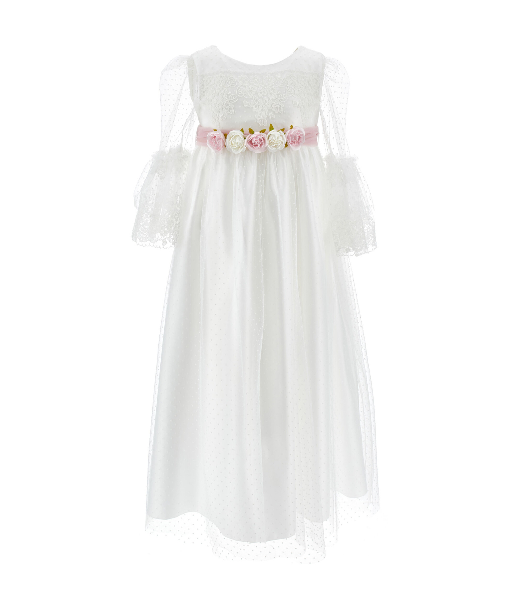 Monnalisa Tulle Dress In White