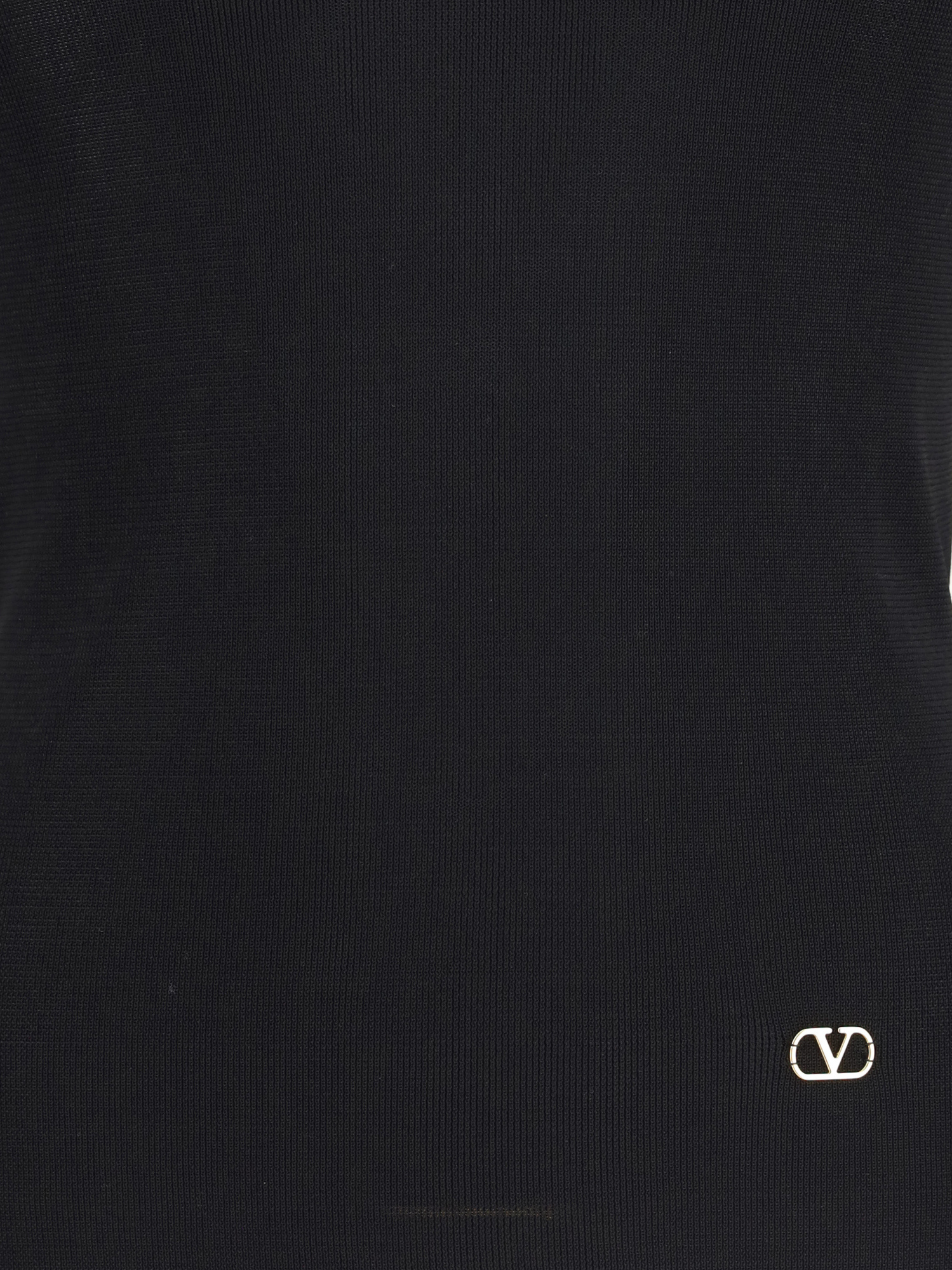 Valentino Turtleneck Long-sleeve Knit Sweater In Black