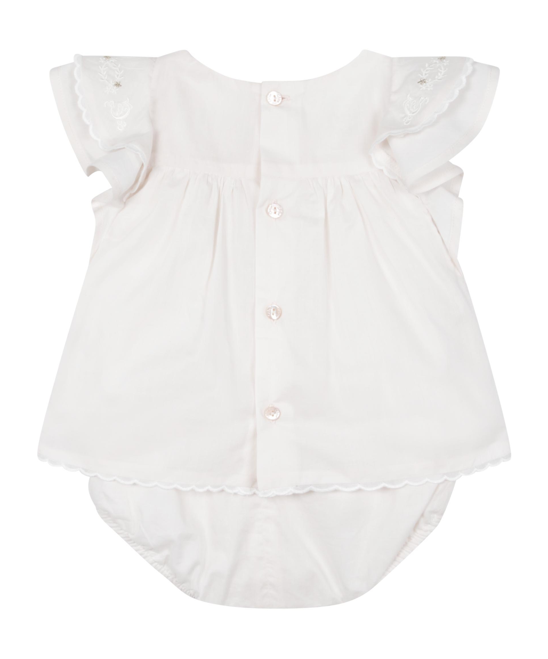 Chloé Floral-embroidered Dress Set In White