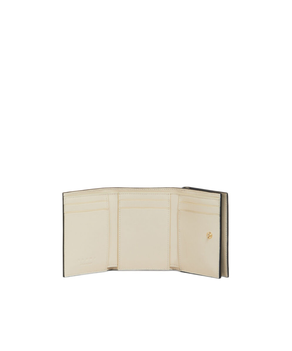 Marni Black Leather Trifold Wallet With Symbol Logo