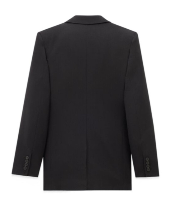 Saint Laurent Double-breasted Wool Jacket In Black