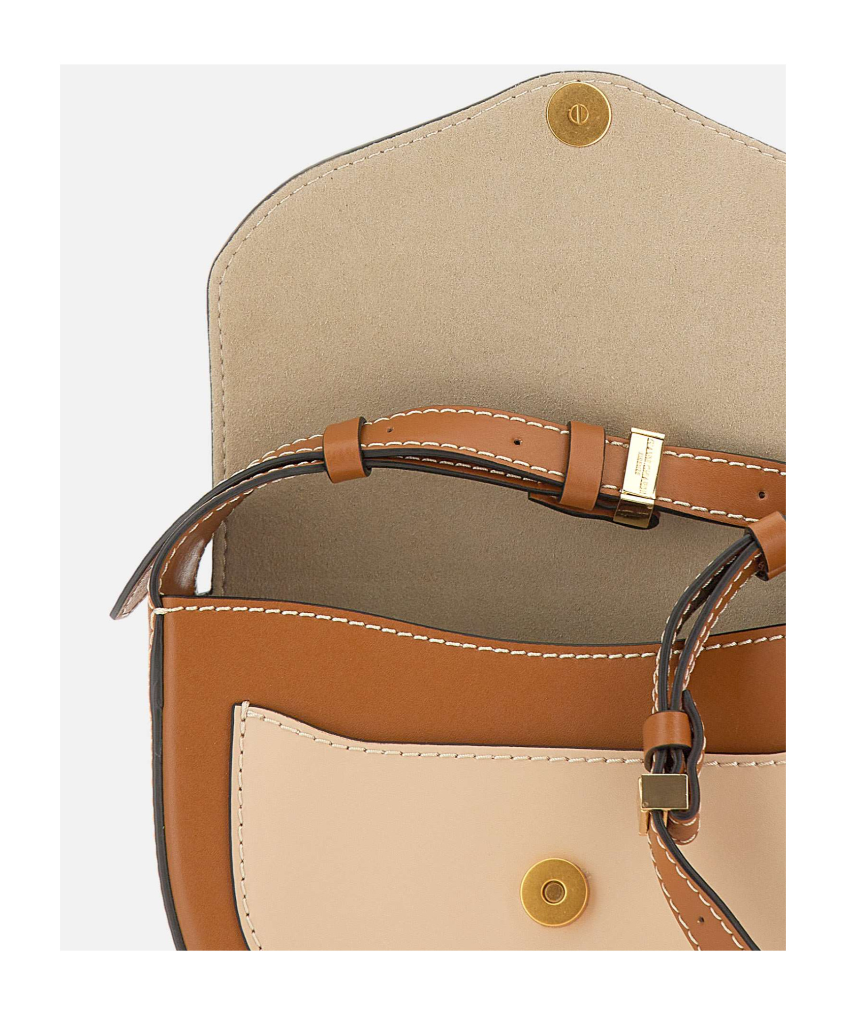 Gianni Chiarini Isa Leather Shoulder Bag With Flap In Brown