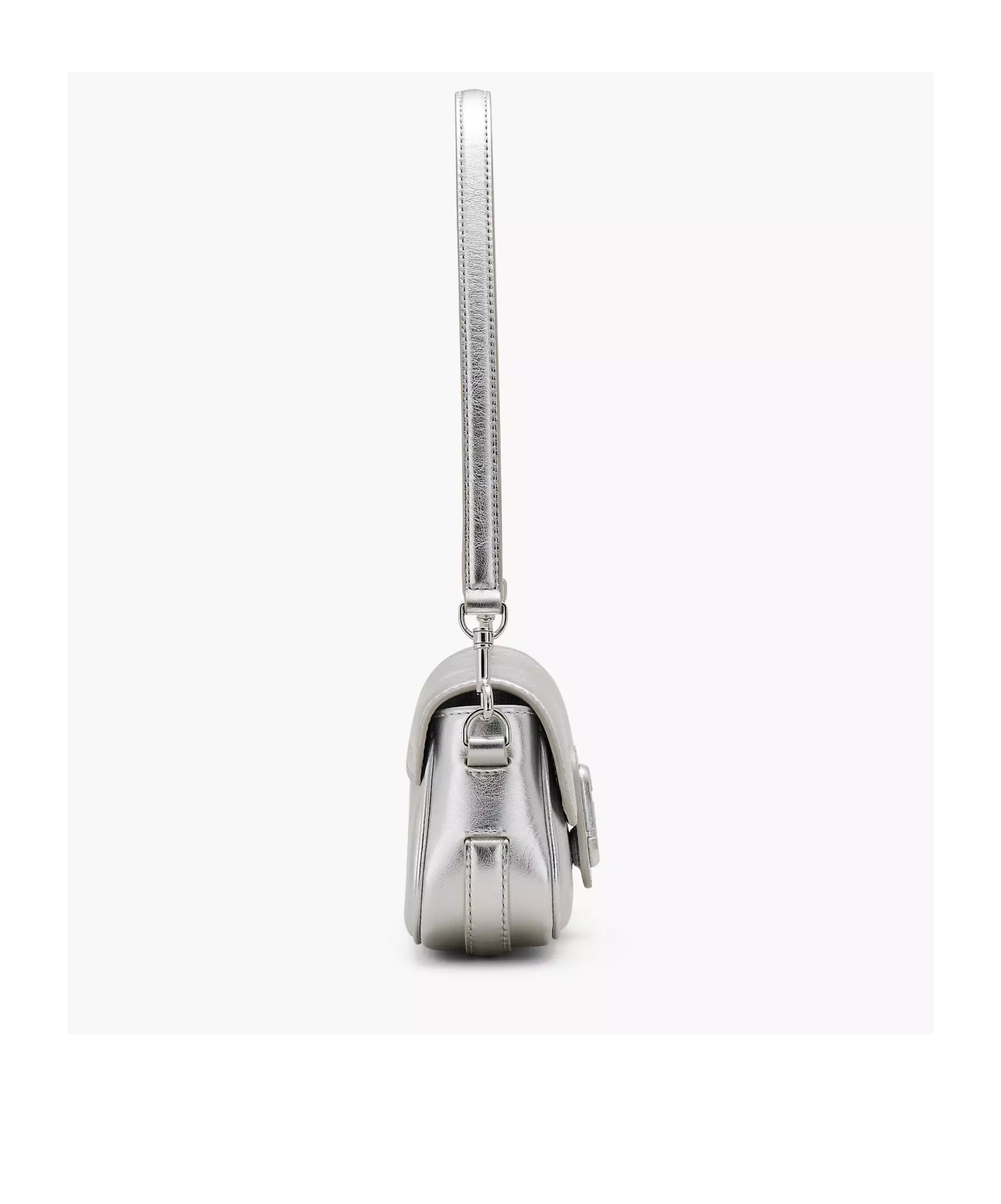 Marc Jacobs The Metallic Leather Clover Shoulder Bag In Gray