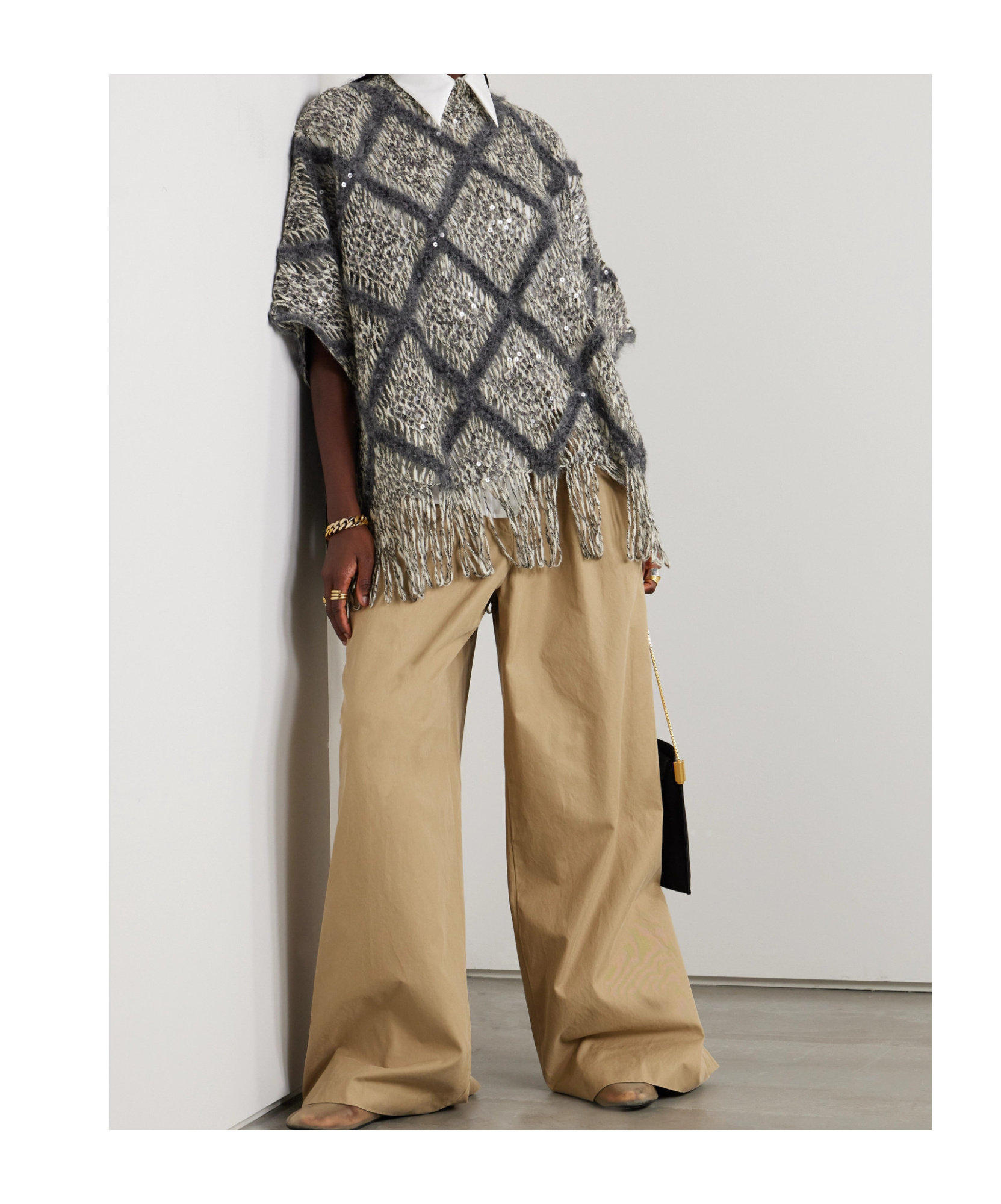 BRUNELLO CUCINELLI DIAMOND PATTERN TURTLENECK SWEATER