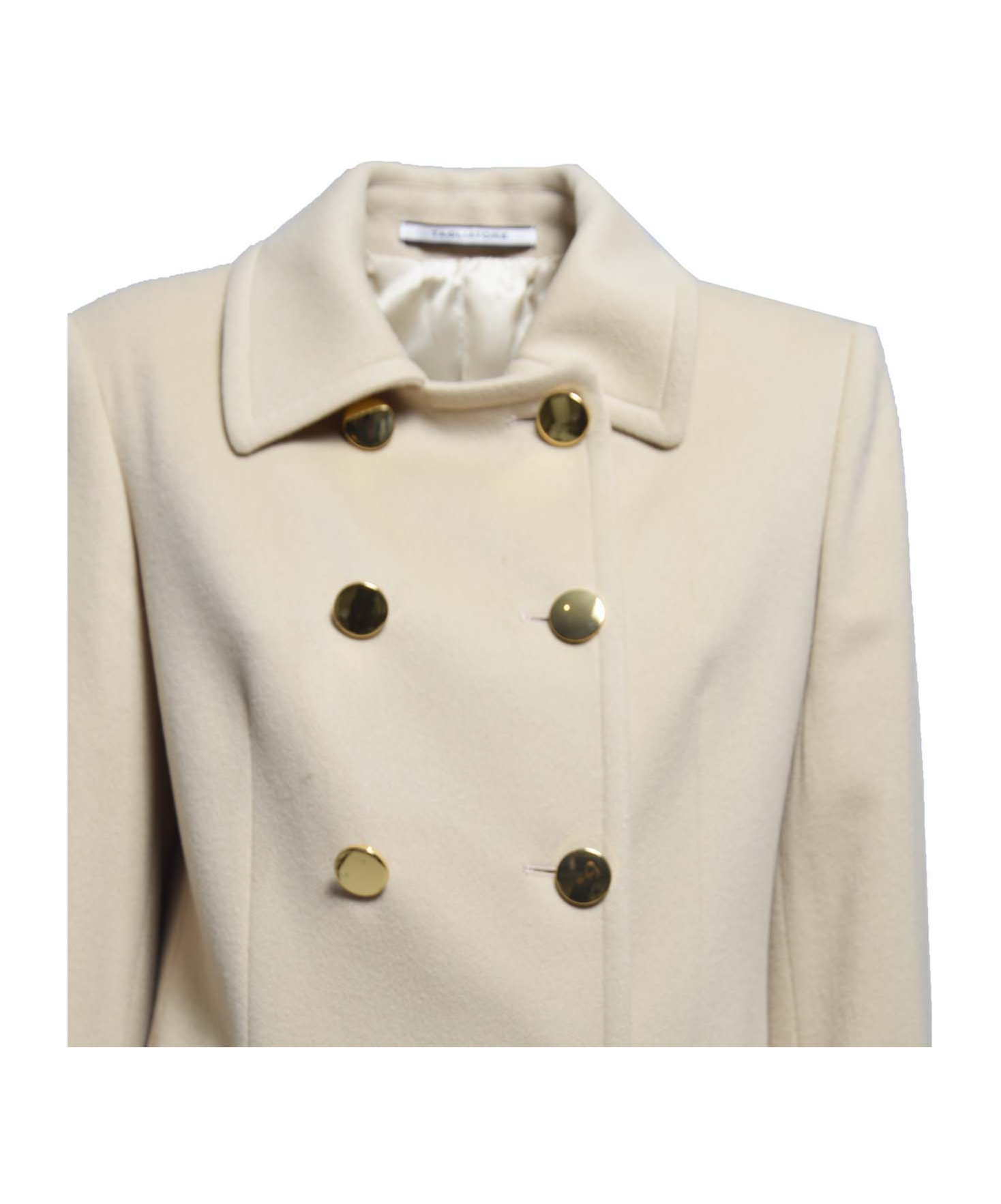 Shop Tagliatore Double-breasted Coat In Nude