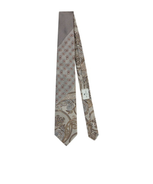 Etro Patchwork Tie In Gray