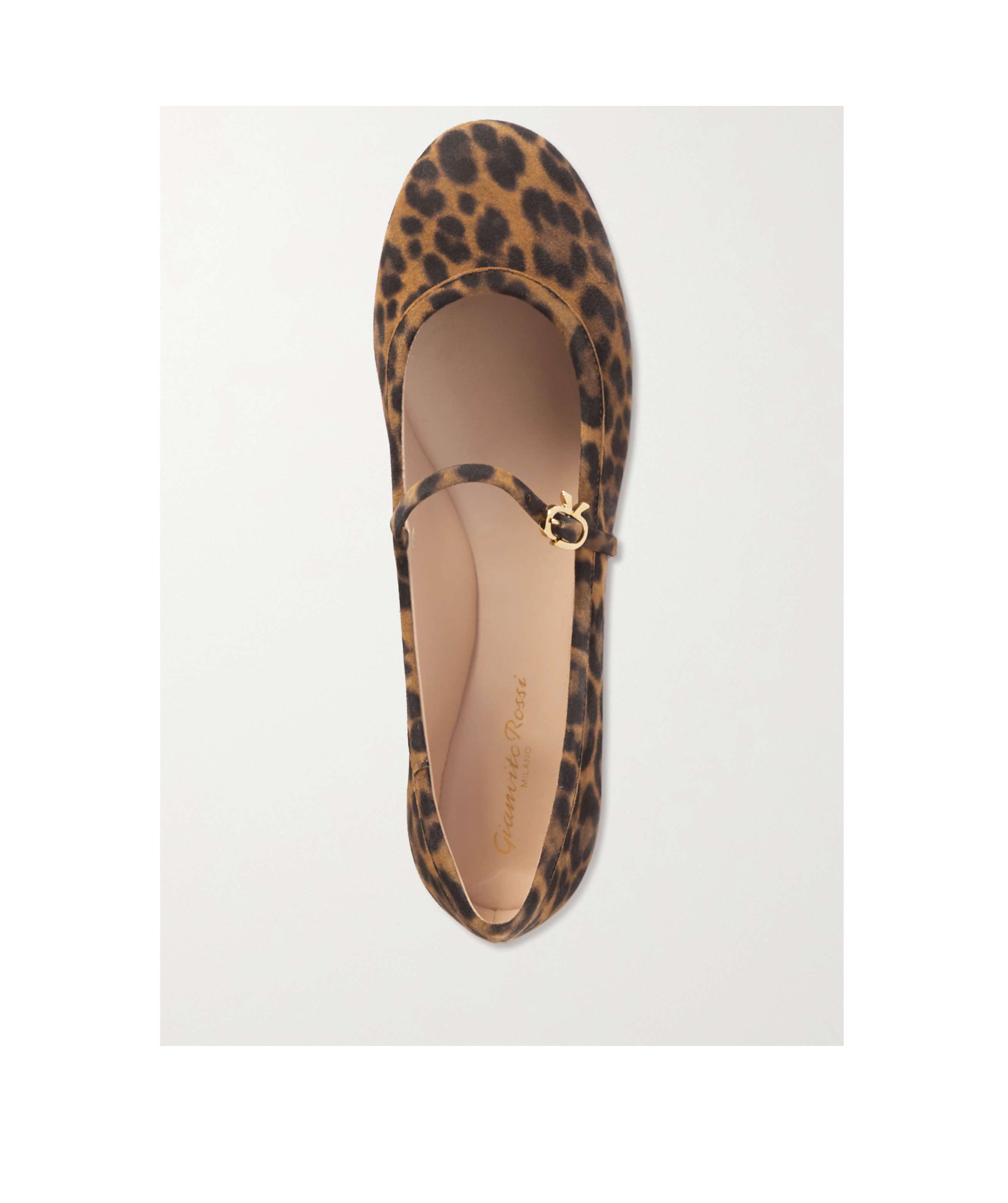 Shop Gianvito Rossi Carla Leopard-pattern Ballerina Shoes In Brown