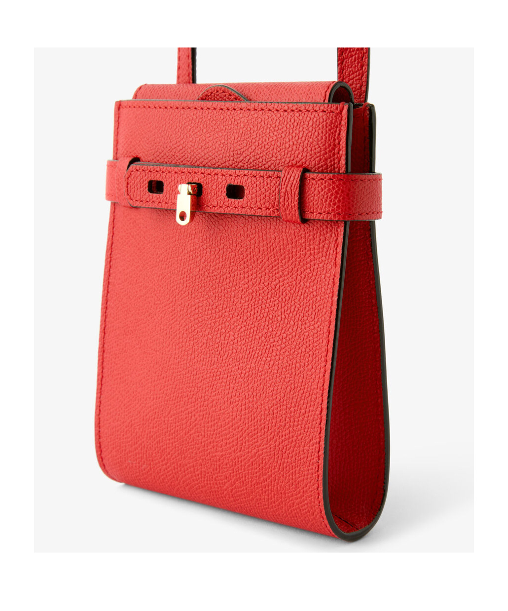 Valextra Brera B-tracollina Slim Crossbody Micro Bag In Red