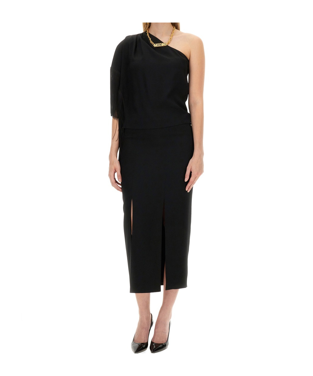 Moschino Enverse Midi Skirt In Black