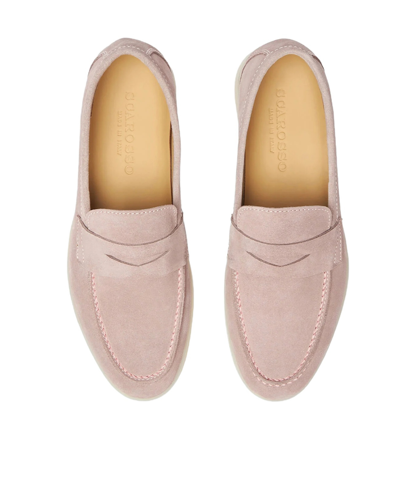Scarosso Luciana Almond Toe Loafers In Pink