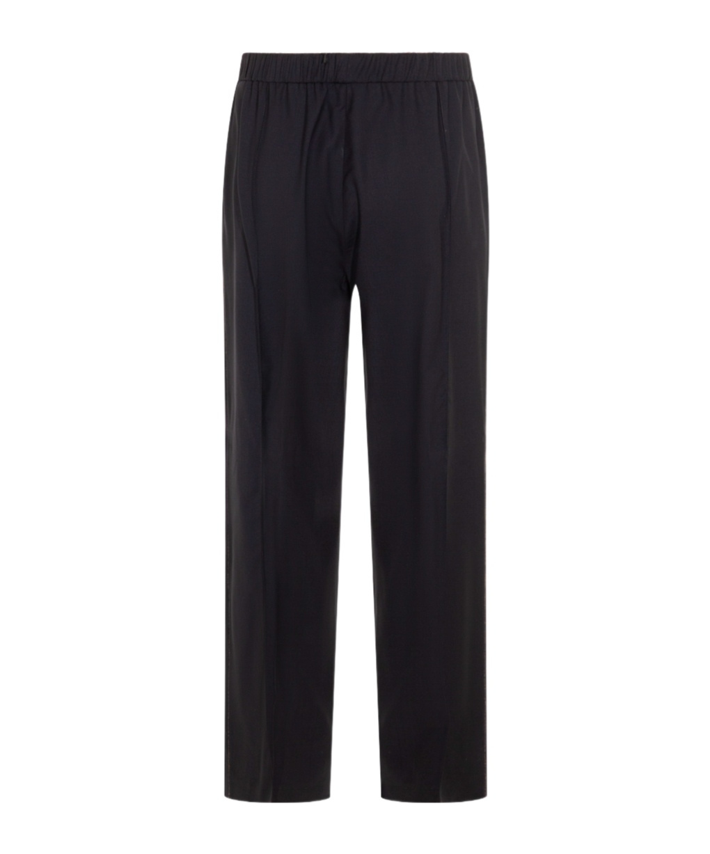 Fabiana Filippi Elastic Waistband Straight Leg Trousers With Seam Detailing