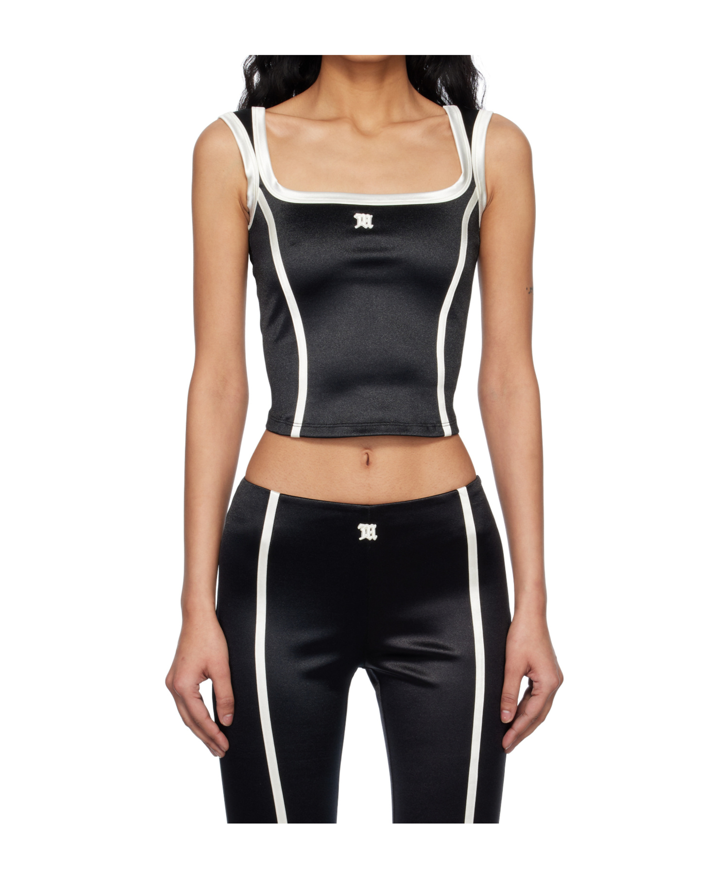 Misbhv Black Satin Top With Logo