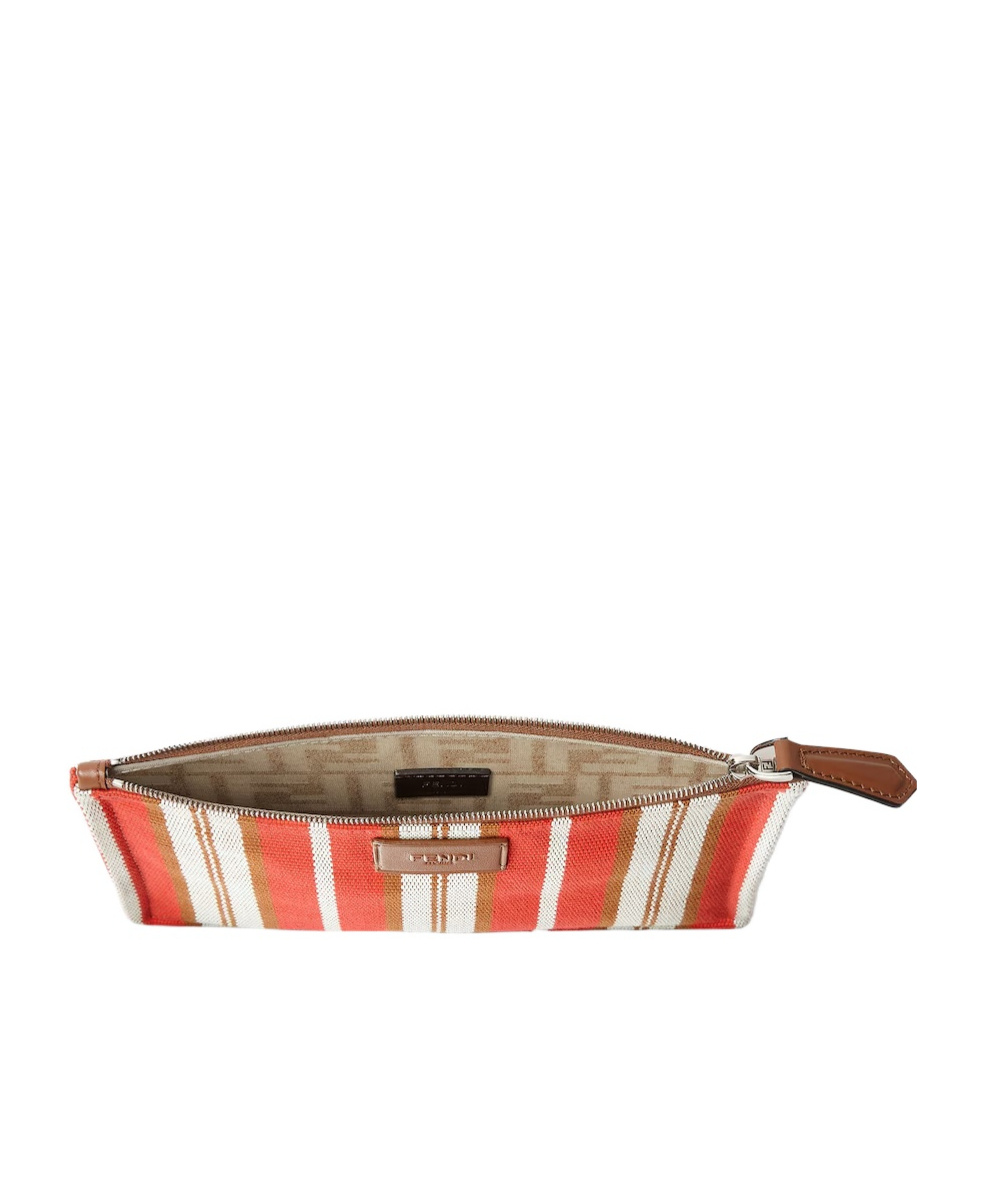 Fendi Multicolour Striped Canvas Pouch