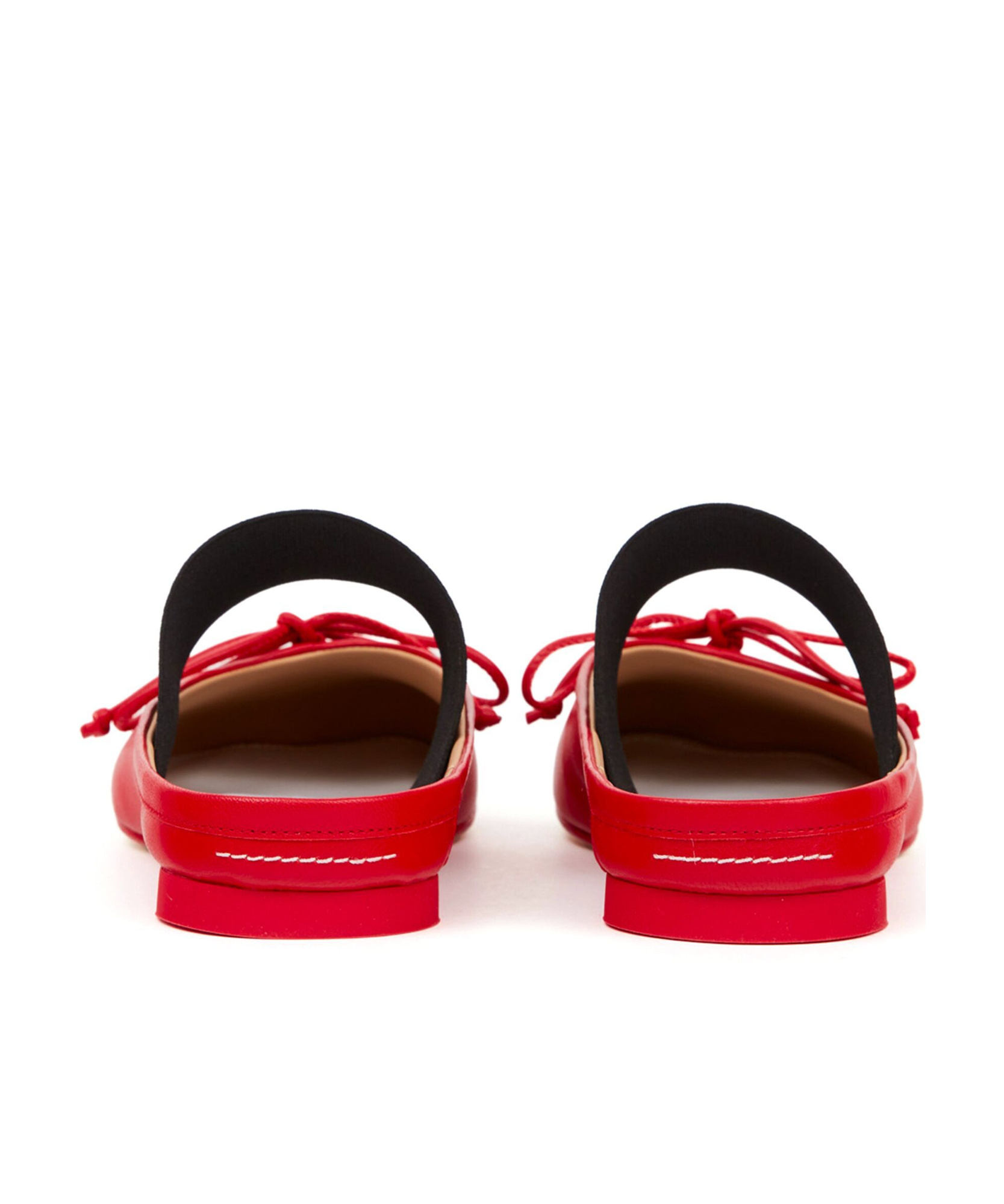 Mm6 Maison Margiela Anatomic Numbers-strap Ballerina Shoes In Red