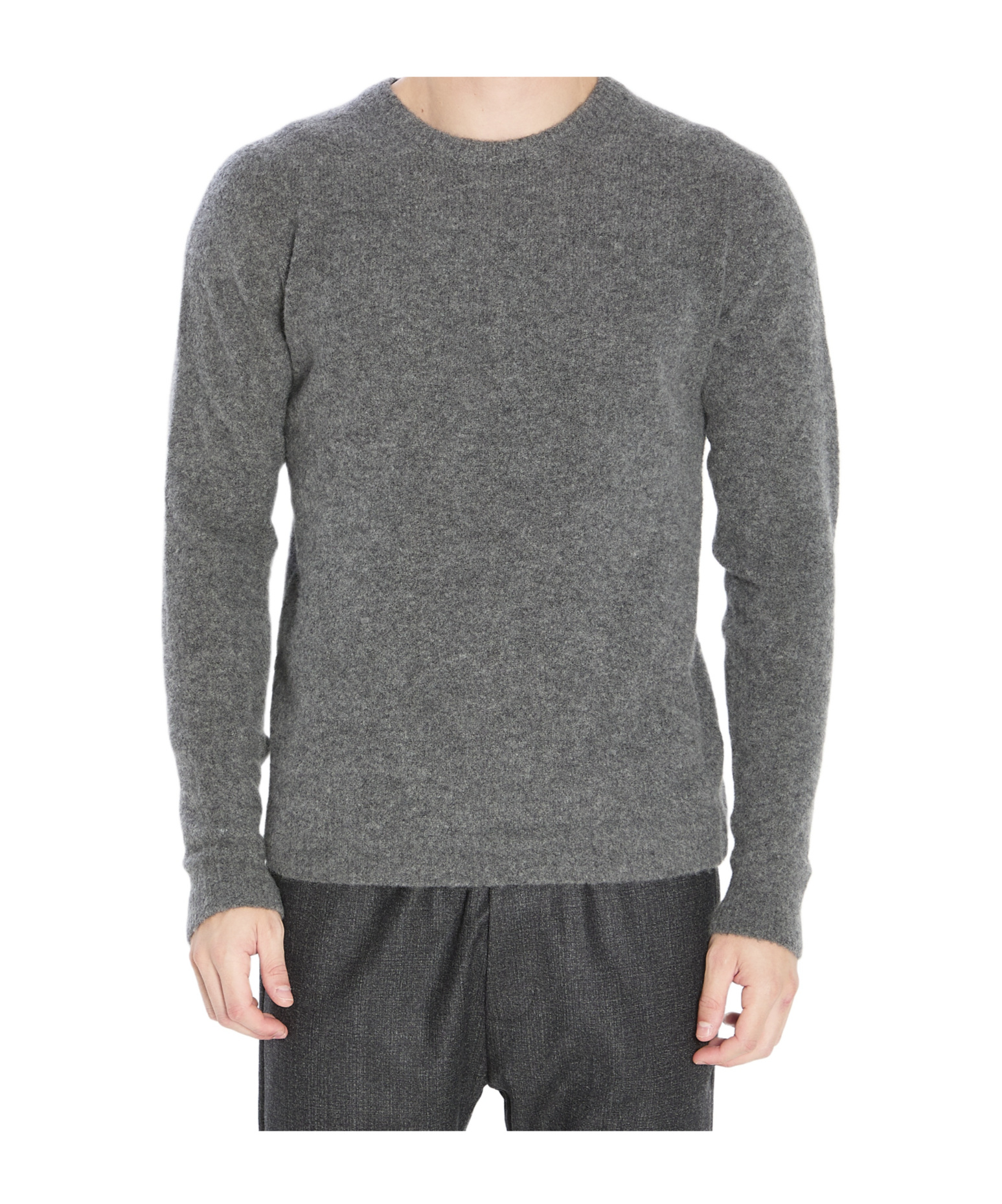 Roberto Collina Crewneck Cashmere-blend Sweater In Gray