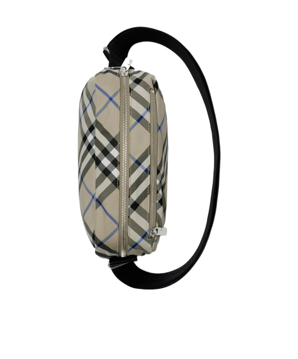 Burberry Check Messenger Bag In Nude