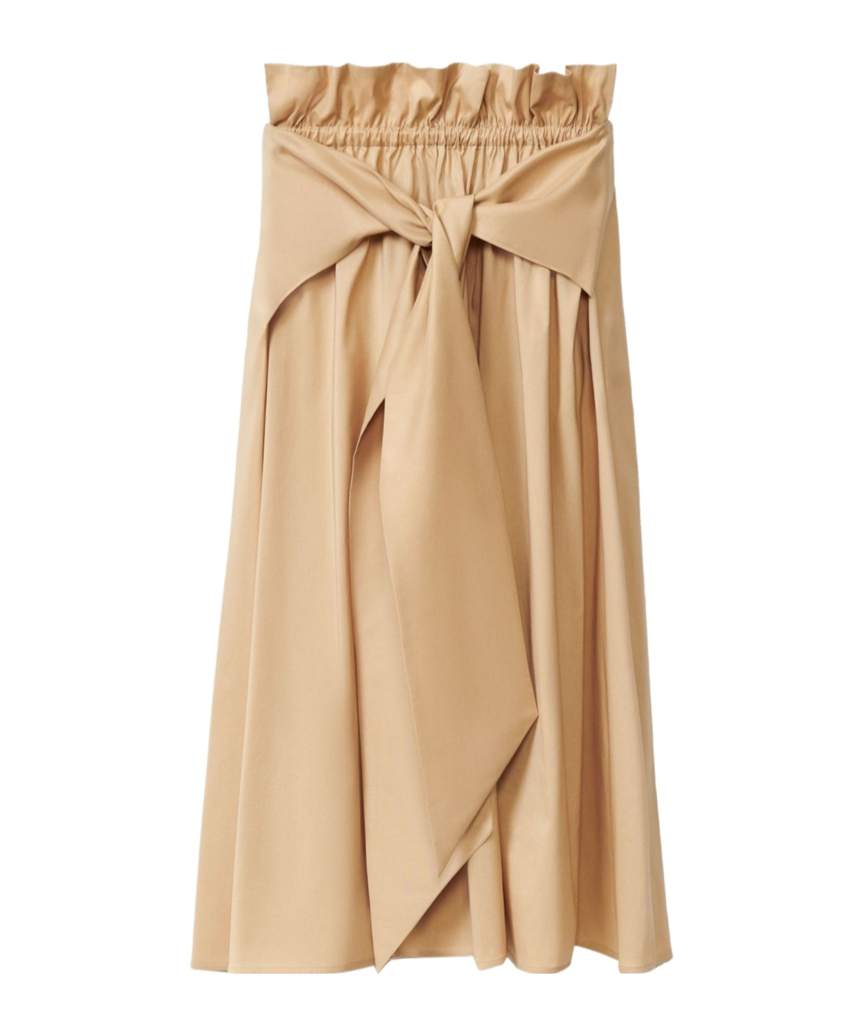 Fabiana Filippi High-waisted Midi Skirt With Bow Detail In Nude