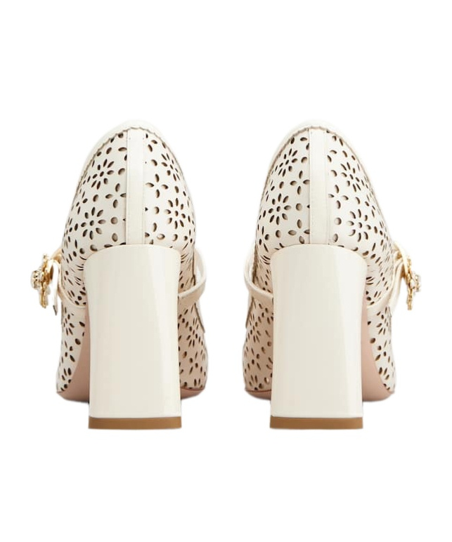 Roger Vivier Leather New Tres Viv Mary Jane Pumps 85 In Off-white