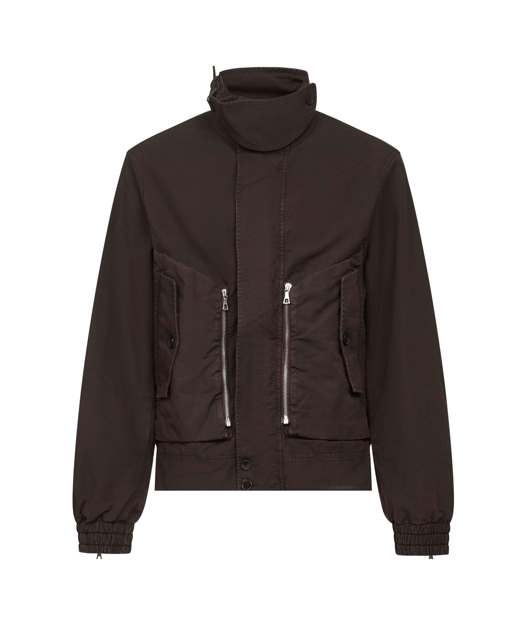 Dries Van Noten Brown Overdyed Cotton Shell Jacket In Black
