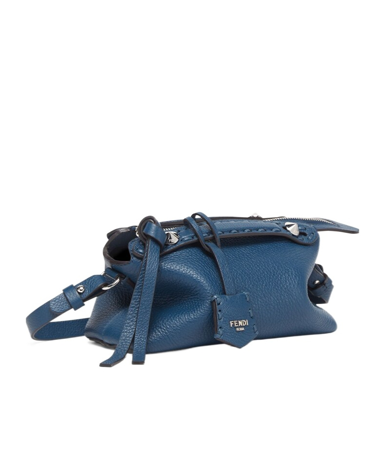 Shop Fendi Blue Selleria Mini-bag With 156 Hand-sewn Topstitches