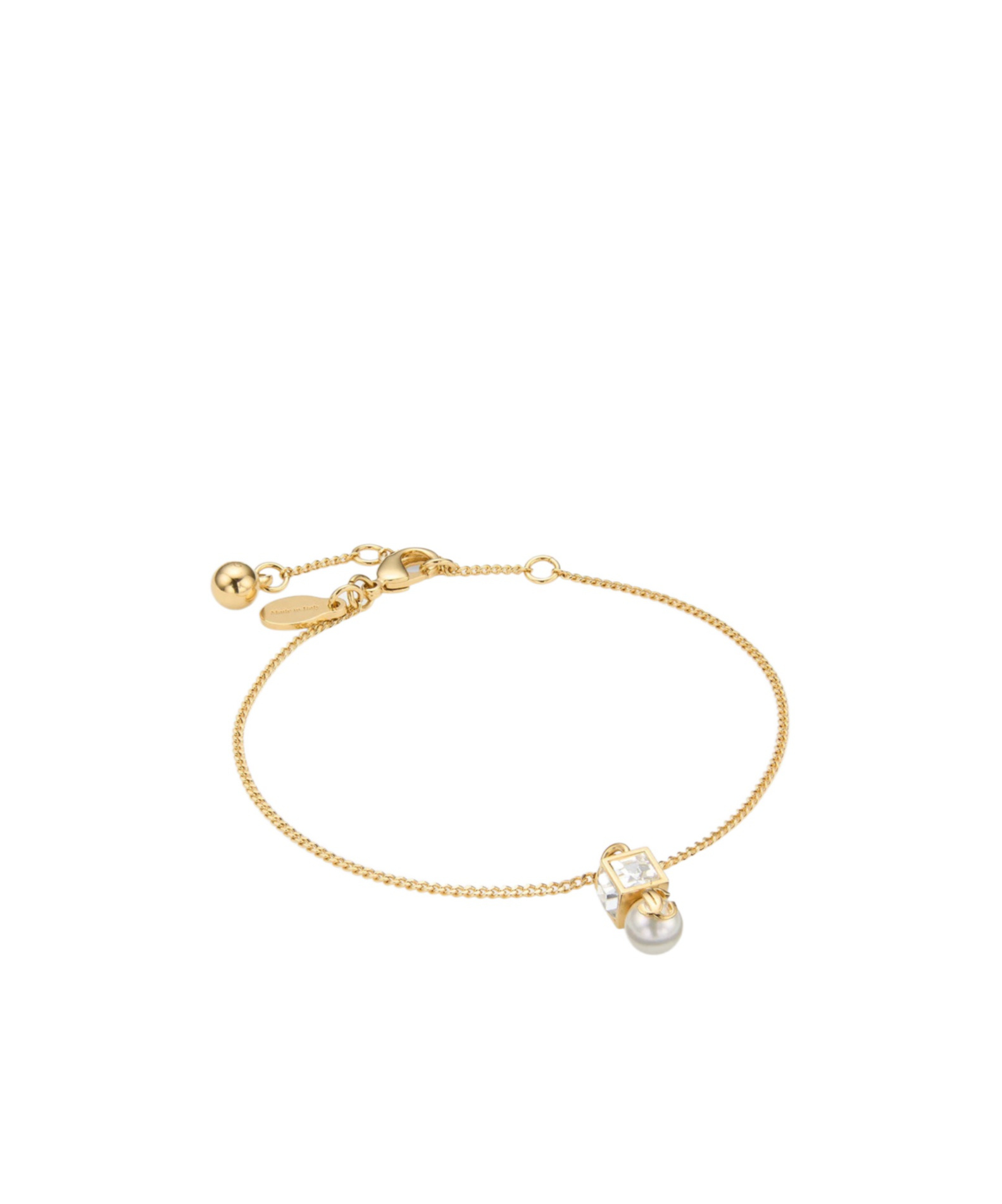 Jimmy Choo Jc Pearl Cube Bracelet In Gold