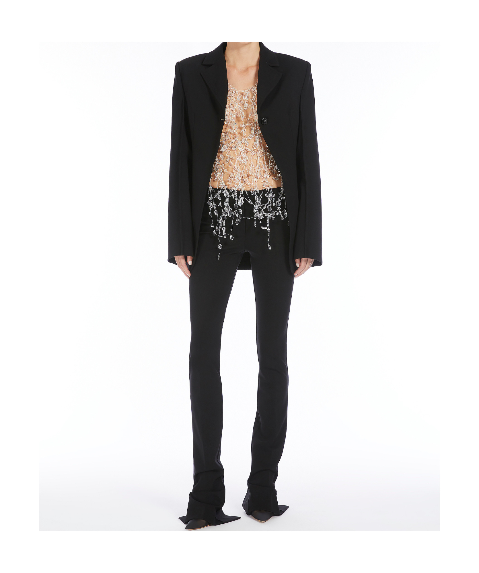 Sportmax Single-breasted Blazer In Stretch Viscose In Black
