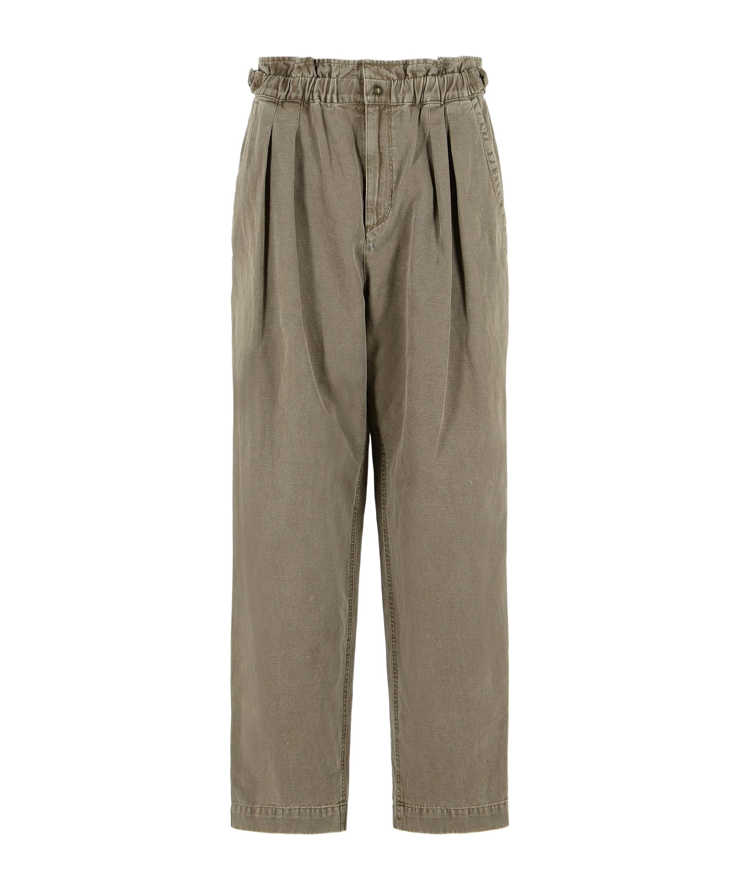 Isabel Marant Étoile Straight-leg Elasticated Waist Trousers In Brown