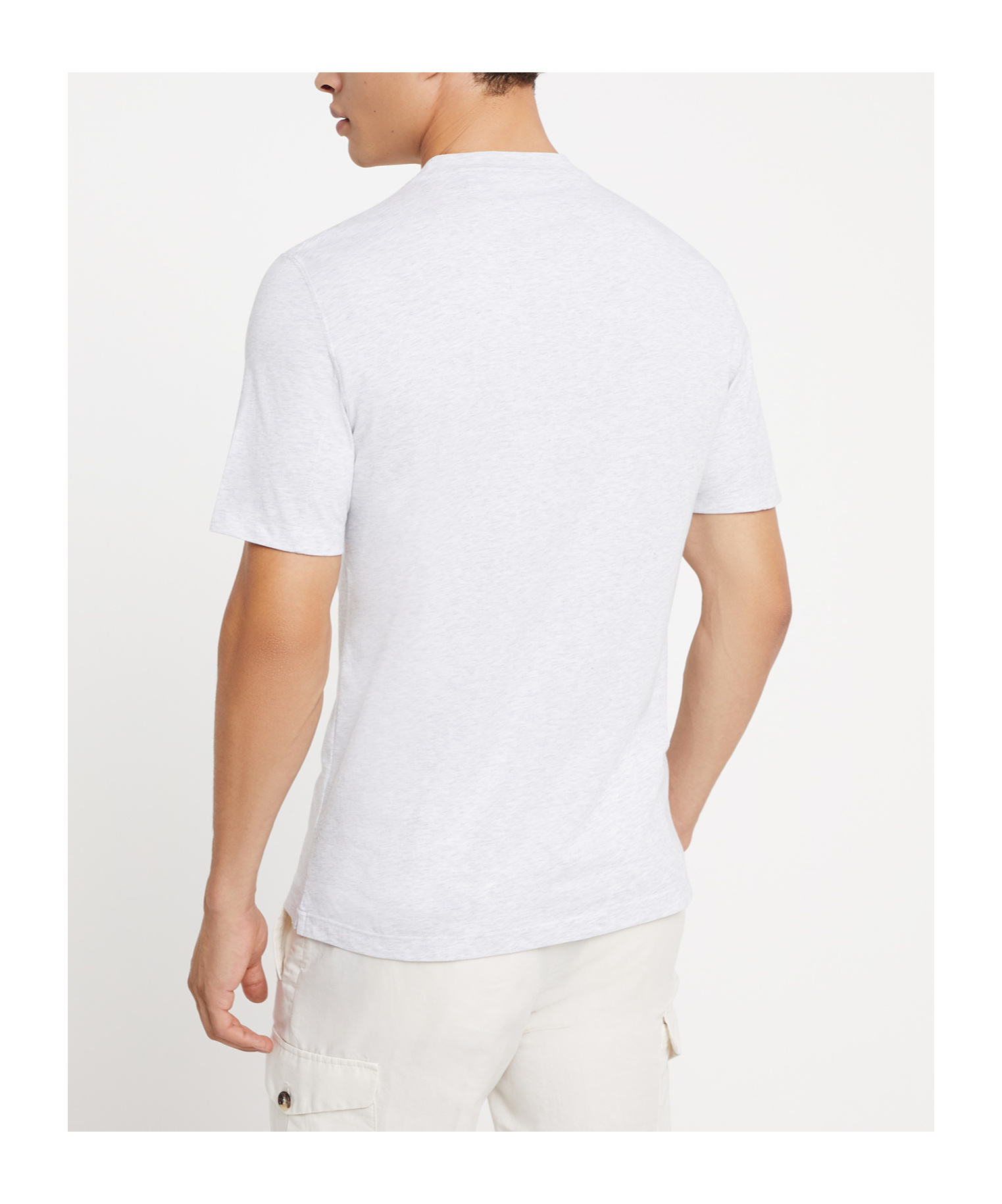 Brunello Cucinelli Mélange-effect Cotton-blend T-shirt In White