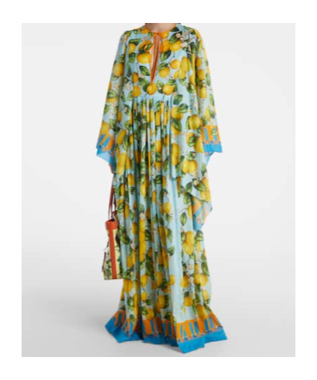 Dolce & Gabbana Taormina Printed Cotton Kaftan In Multi