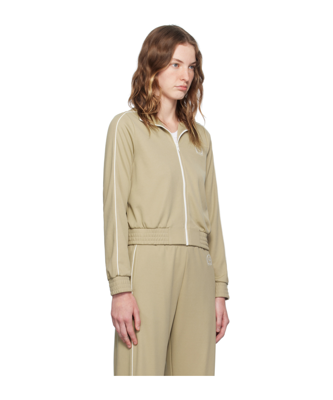 SPORTY AND RICH GOLF EMBROIDED ZIPPER CASUAL JACKET