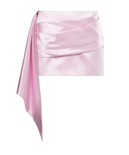 Alex Perry Draped Duchess Satin Miniskirt In Purple