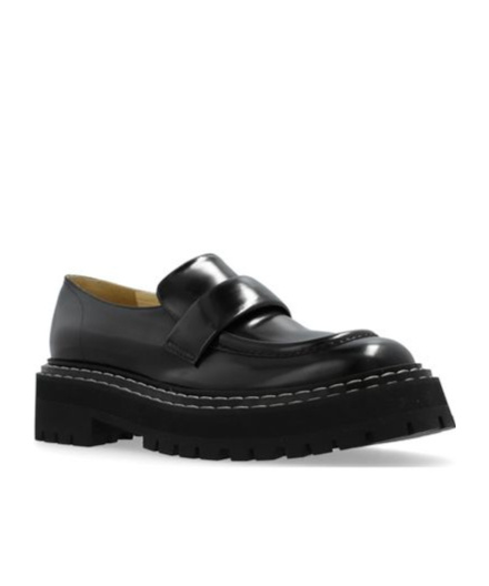 Shop Proenza Schouler Lug-sole Leather Loafers In Black
