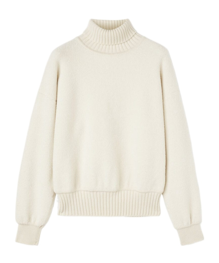 Loro Piana Cocooning Turtleneck Sweater In Cream Almond