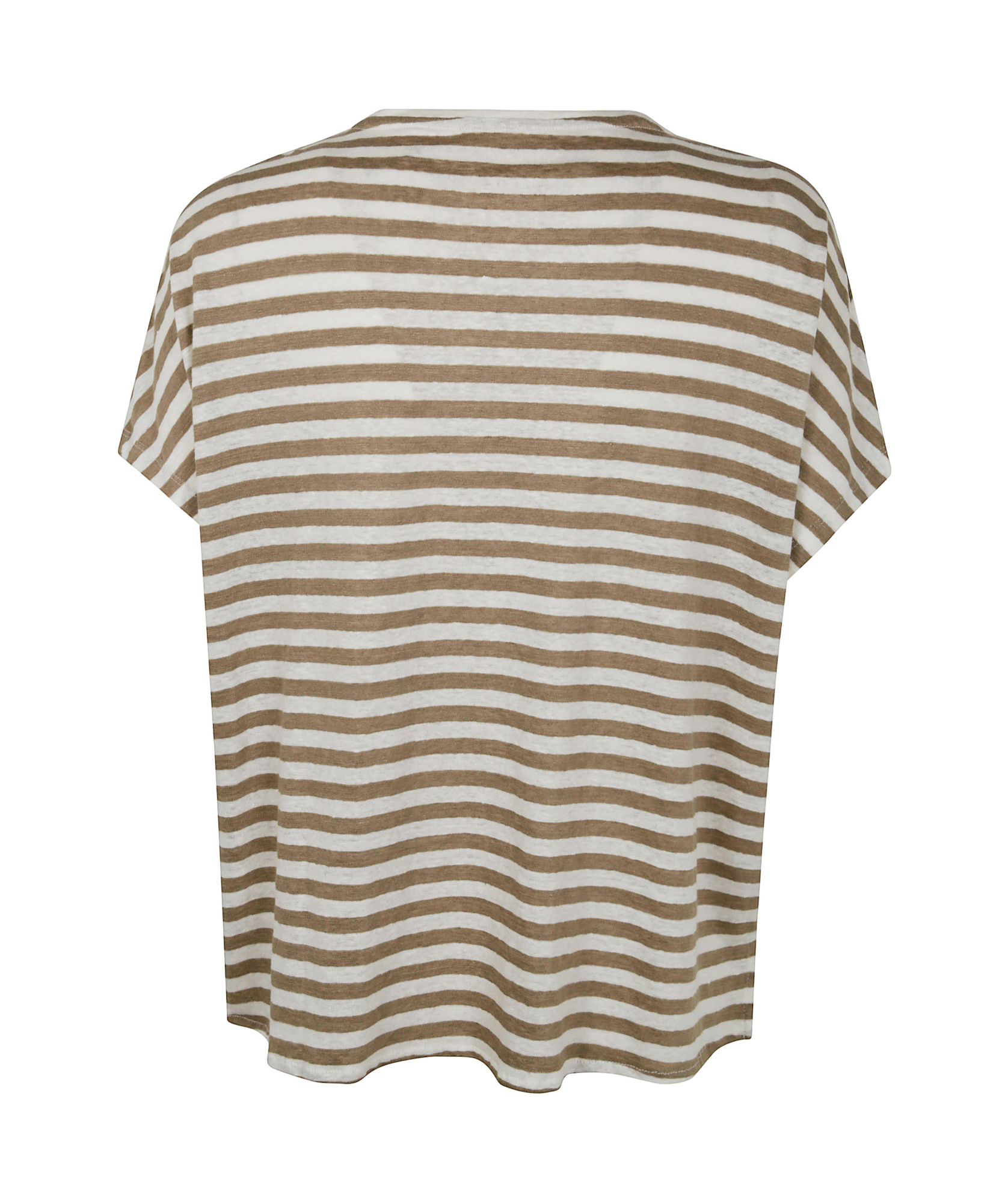 Shop Majestic Striped T-shirt In Sable