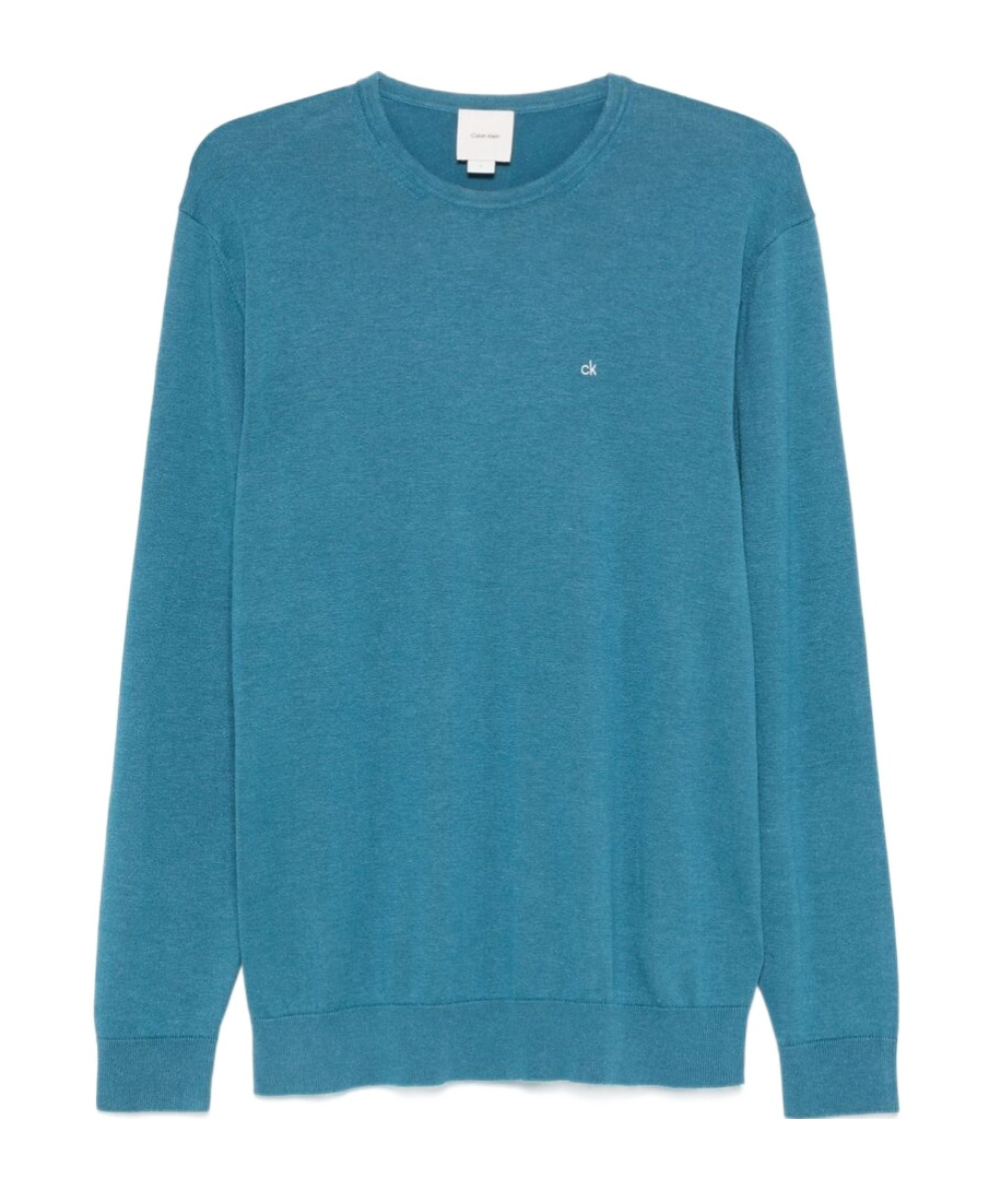 Shop Calvin Klein Long-sleeved Sweater In Blue