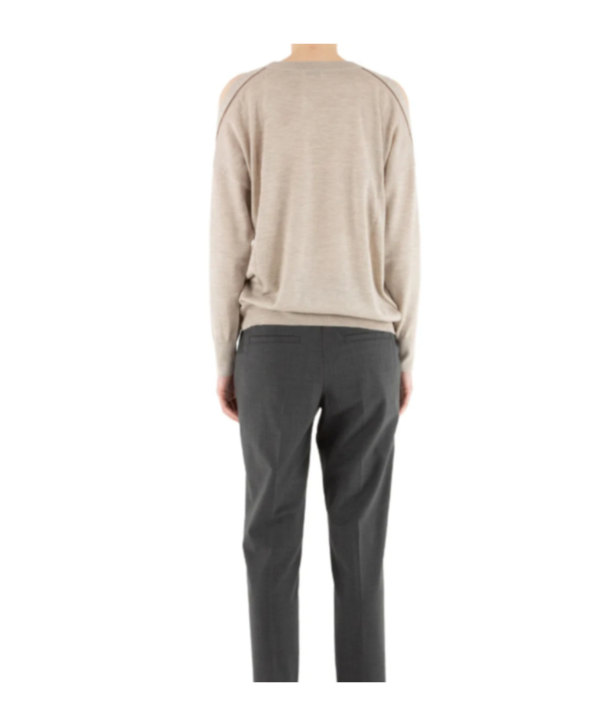 Brunello Cucinelli Cut-out Detail Sweatshirt In Nude