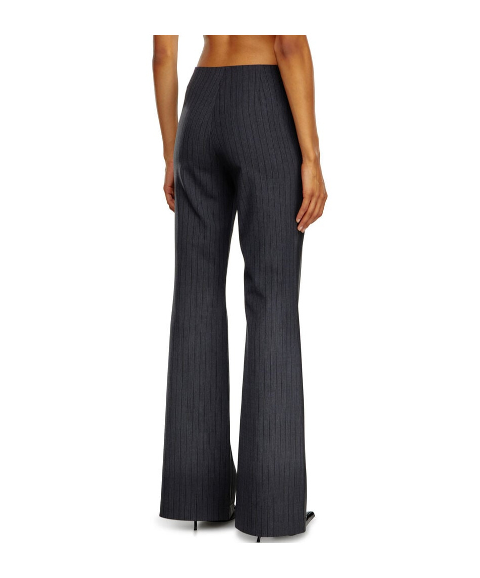 Diesel Mid-rise Flared Trousers In Black