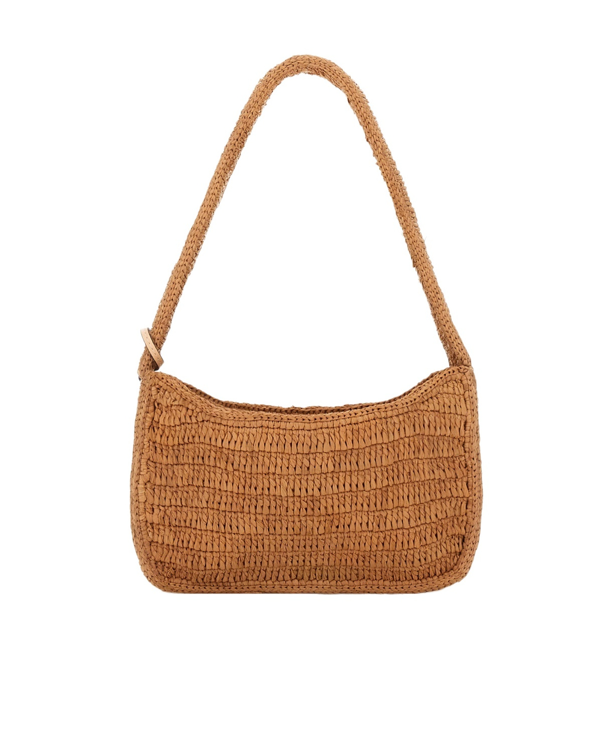 Manebi Raffia Shoulder Bag In Brown