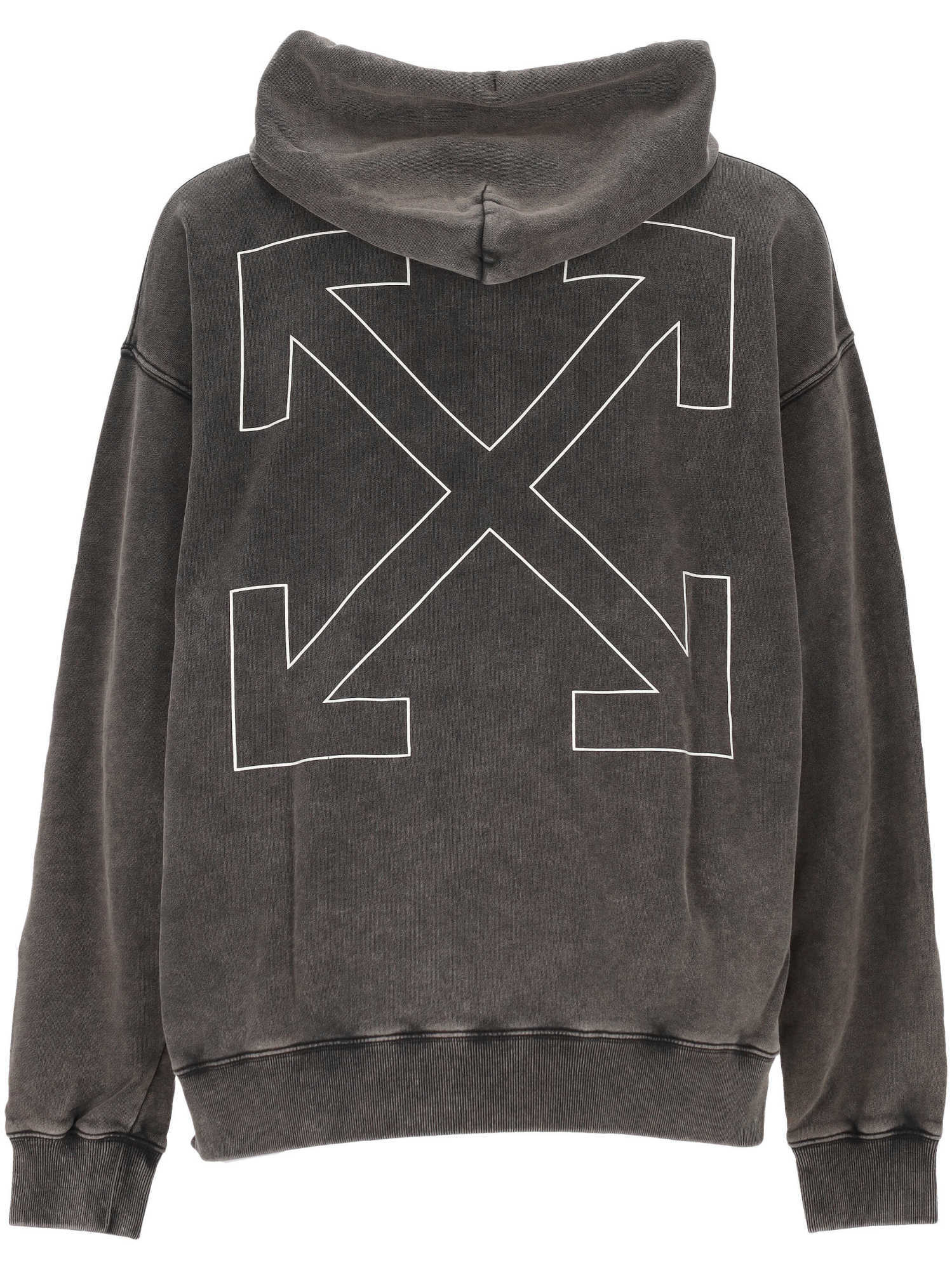 Off-white Logo Printed Drawstring Hoodie In Black
