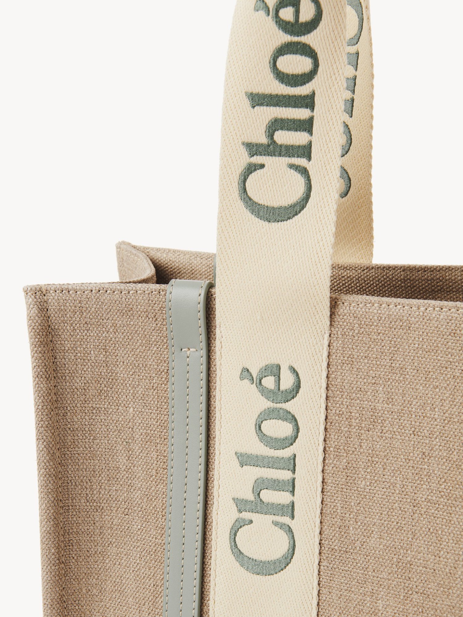 Chloé Woody Tote Bag In Linen