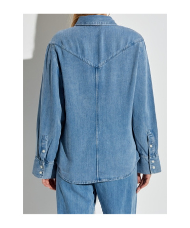 Samsoe & Samsoe Samos Denim Button-up Shirt In Blue