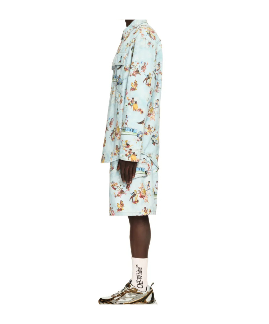Off-white Fresco-print Shorts In Blue