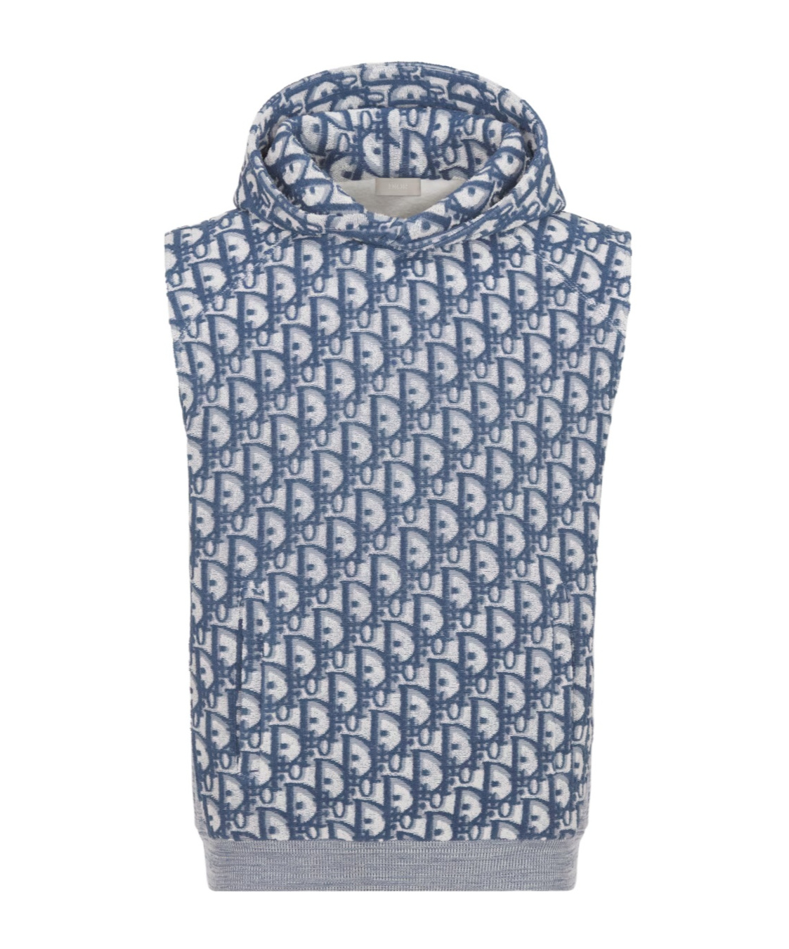 Dior Homme All-over Logo Patterned Sleeveless Hoodie In Gray