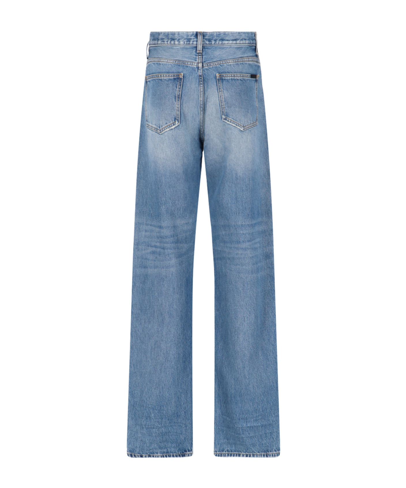 SAINT LAURENT LONG EXTREME BAGGY JEANS IN LAKE MEDIUM BLUE DENIM