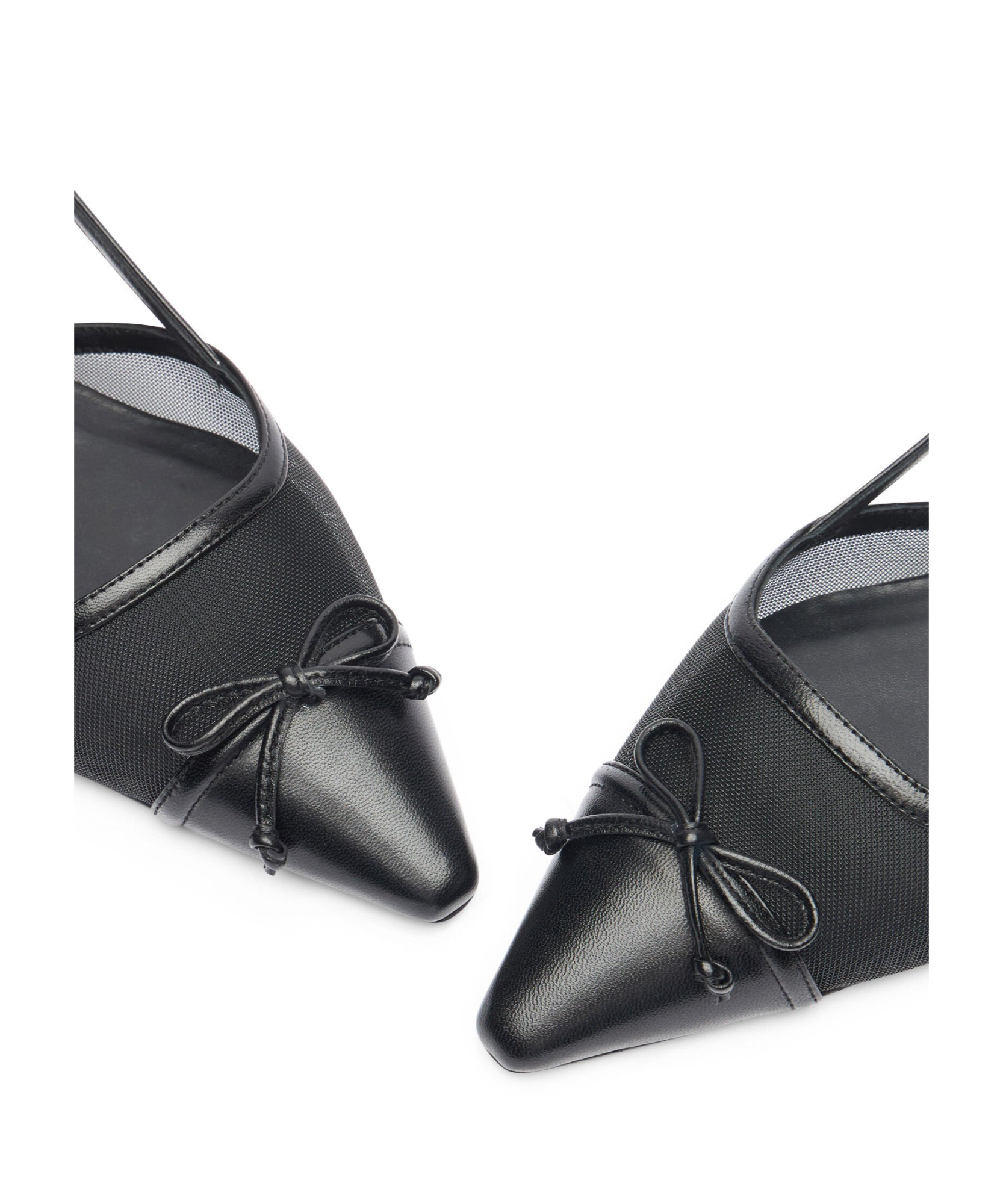 Stuart Weitzman Black Slingback Ballerinas With Pointed Design
