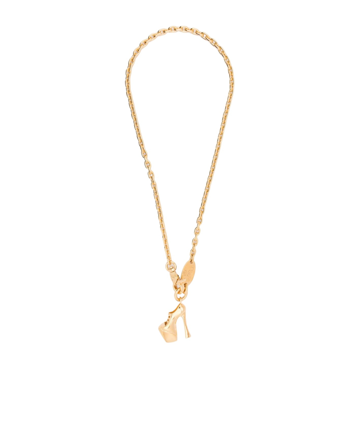 Vivienne Westwood Link Chain Necklace With Shoe Pendant In Gold