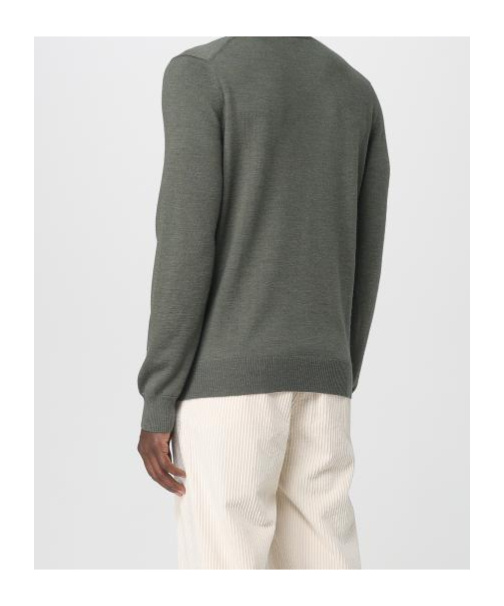 Fay Crew-neck Wool Sweater In Green