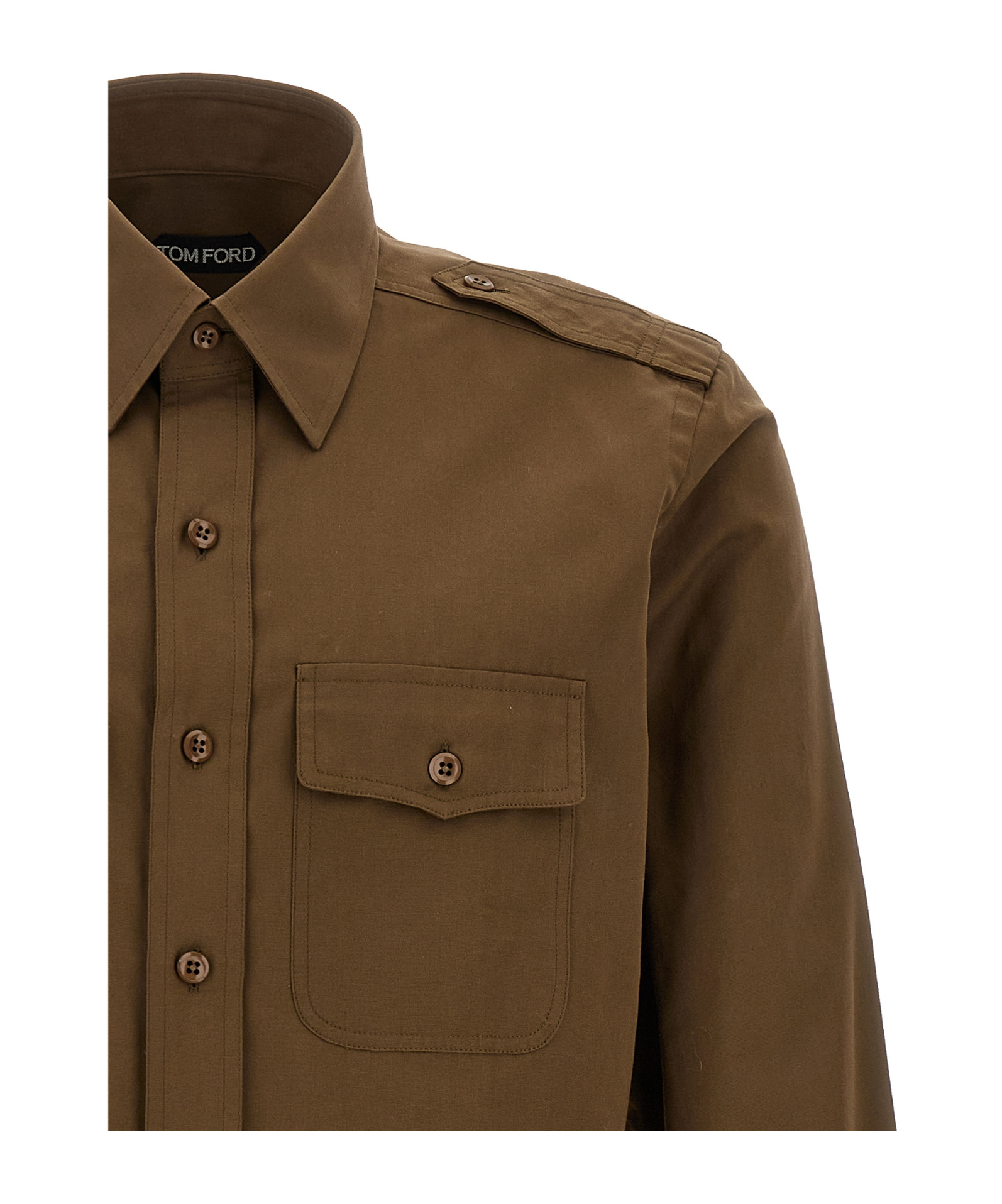 Tom Ford Military Shirt And Blouse Green In Brown