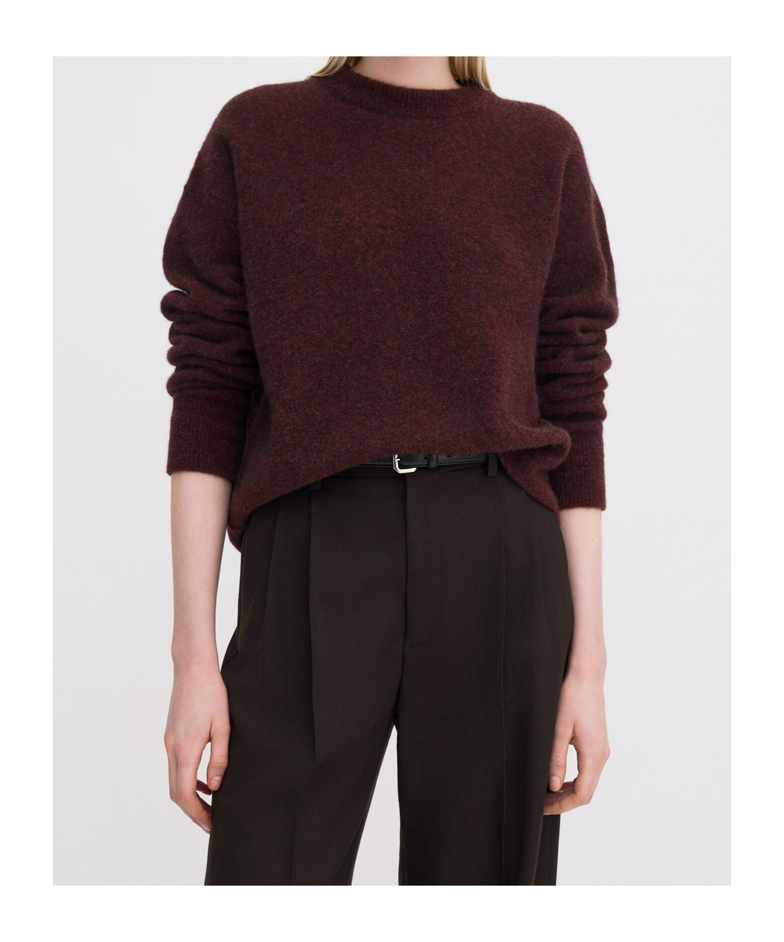 Filippa K Crewneck Sweater In Burgundy