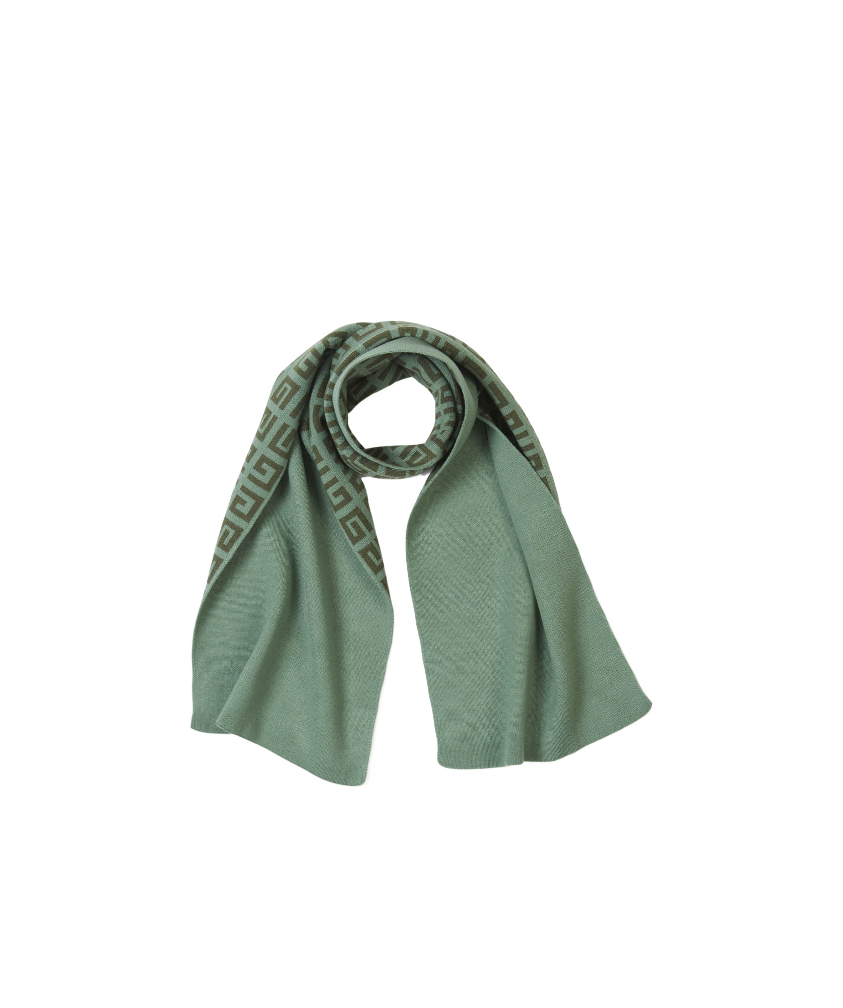 Givenchy Contrasting Logo Scarf In Green